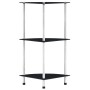 Estantería 3 niveles cristal templado negro 30x30x67 cm de vidaXL, Librerías y estanterías - Ref: Foro24-249519, Precio: 35,3...