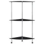 Estantería 3 niveles cristal templado negro 30x30x67 cm de vidaXL, Librerías y estanterías - Ref: Foro24-249519, Precio: 34,6...