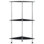 Estantería 3 niveles cristal templado negro 30x30x67 cm de vidaXL, Librerías y estanterías - Ref: Foro24-249519, Precio: 35,3...