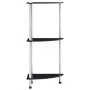 Estantería 3 niveles cristal templado negro 30x30x67 cm de vidaXL, Librerías y estanterías - Ref: Foro24-249519, Precio: 34,6...