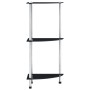 Estantería 3 niveles cristal templado negro 30x30x67 cm de vidaXL, Librerías y estanterías - Ref: Foro24-249519, Precio: 35,3...