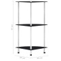 Estantería 3 niveles cristal templado negro 30x30x67 cm de vidaXL, Librerías y estanterías - Ref: Foro24-249519, Precio: 35,3...
