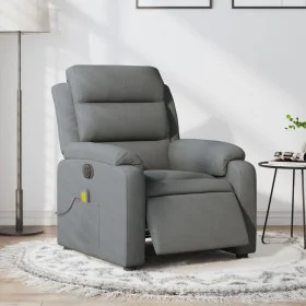 Sillón reclinable de masaje eléctrico tela gris oscuro de , Sillones - Ref: Foro24-3204969, Precio: 304,91 €, Descuento: %