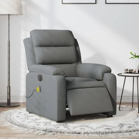 Sillón reclinable de masaje eléctrico tela gris oscuro de , Sillones - Ref: Foro24-3204969, Precio: 304,91 €, Descuento: %