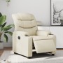 Sillón reclinable eléctrico de cuero sintético crema de , Sillones - Ref: Foro24-3206586, Precio: 260,33 €, Descuento: %