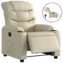 Sillón reclinable eléctrico de cuero sintético crema de , Sillones - Ref: Foro24-3206586, Precio: 275,86 €, Descuento: %