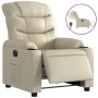 Sillón reclinable eléctrico de cuero sintético crema de , Sillones - Ref: Foro24-3206586, Precio: 260,33 €, Descuento: %
