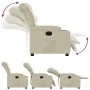 Sillón reclinable eléctrico de cuero sintético crema de , Sillones - Ref: Foro24-3206586, Precio: 275,86 €, Descuento: %
