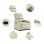 Sillón reclinable eléctrico de cuero sintético crema de , Sillones - Ref: Foro24-3206586, Precio: 275,86 €, Descuento: %