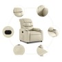 Sillón reclinable eléctrico de cuero sintético crema de , Sillones - Ref: Foro24-3206586, Precio: 260,33 €, Descuento: %
