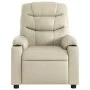 Sillón reclinable eléctrico de cuero sintético crema de , Sillones - Ref: Foro24-3206586, Precio: 275,86 €, Descuento: %