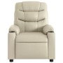 Sillón reclinable eléctrico de cuero sintético crema de , Sillones - Ref: Foro24-3206586, Precio: 260,33 €, Descuento: %