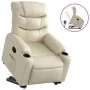 Sillón reclinable elevable cuero artificial color crema de , Sillones - Ref: Foro24-3206600, Precio: 310,86 €, Descuento: %