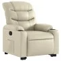 Sillón reclinable elevable cuero artificial color crema de , Sillones - Ref: Foro24-3206600, Precio: 310,86 €, Descuento: %
