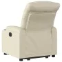 Sillón reclinable elevable cuero artificial color crema de , Sillones - Ref: Foro24-3206600, Precio: 310,86 €, Descuento: %