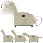Sillón reclinable elevable cuero artificial color crema de , Sillones - Ref: Foro24-3206600, Precio: 310,86 €, Descuento: %