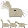 Sillón reclinable elevable cuero artificial color crema de , Sillones - Ref: Foro24-3206600, Precio: 278,99 €, Descuento: %