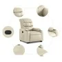 Sillón reclinable elevable cuero artificial color crema de , Sillones - Ref: Foro24-3206600, Precio: 310,86 €, Descuento: %