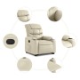 Sillón reclinable elevable cuero artificial color crema de , Sillones - Ref: Foro24-3206600, Precio: 278,99 €, Descuento: %