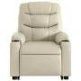 Sillón reclinable elevable cuero artificial color crema de , Sillones - Ref: Foro24-3206600, Precio: 310,86 €, Descuento: %