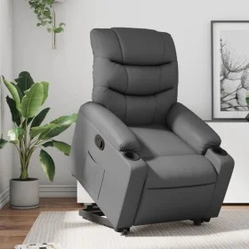 Sillón reclinable elevable cuero artificial gris de , Sillones - Ref: Foro24-3206602, Precio: 294,77 €, Descuento: %