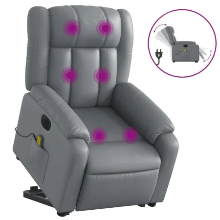 Sillón de masaje elevable eléctrico cuero sintético gris de , Sillones - Ref: Foro24-3205288, Precio: 357,88 €, Descuento: %