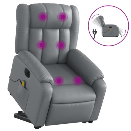 Sillón de masaje elevable eléctrico cuero sintético gris de , Sillones - Ref: Foro24-3205288, Precio: 337,32 €, Descuento: %