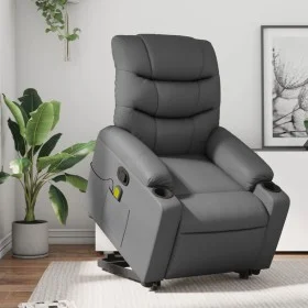 Sillón reclinable de masaje de pie cuero artificial gris de , Sillones - Ref: Foro24-3206609, Precio: 310,58 €, Descuento: %