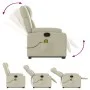 Sillón reclinable de masaje de pie cuero artificial color crema de , Sillones - Ref: Foro24-3205158, Precio: 365,82 €, Descue...