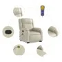 Sillón reclinable de masaje de pie cuero artificial color crema de , Sillones - Ref: Foro24-3205158, Precio: 365,82 €, Descue...