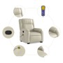 Sillón reclinable de masaje de pie cuero artificial color crema de , Sillones - Ref: Foro24-3205158, Precio: 344,58 €, Descue...
