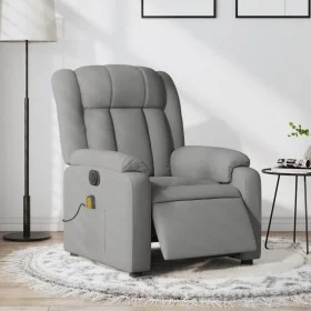 Sillón reclinable de masaje eléctrico tela gris claro de , Sillones - Ref: Foro24-3205304, Precio: 272,03 €, Descuento: %