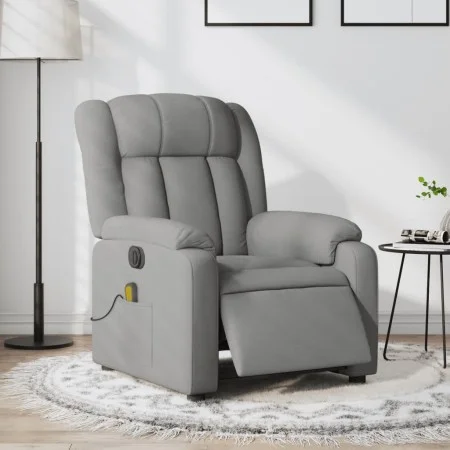 Sillón reclinable de masaje eléctrico tela gris claro de , Sillones - Ref: Foro24-3205304, Precio: 272,03 €, Descuento: %