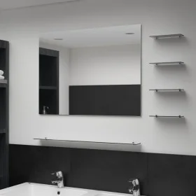 Espejo de pared con 5 estantes plateado 80x60 cm de vidaXL, Espejos - Ref: Foro24-249445, Precio: 55,56 €, Descuento: %