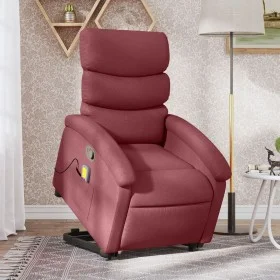 Sillón reclinable de masaje elevable tela rojo tinto de , Sillones - Ref: Foro24-3203993, Precio: 287,69 €, Descuento: %