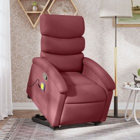 Sillón reclinable de masaje elevable tela rojo tinto de , Sillones - Ref: Foro24-3203993, Precio: 269,18 €, Descuento: %