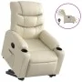 Sillón reclinable elevable eléctrico de cuero sintético crema de , Sillones - Ref: Foro24-3206614, Precio: 357,74 €, Descuent...