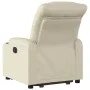 Sillón reclinable elevable eléctrico de cuero sintético crema de , Sillones - Ref: Foro24-3206614, Precio: 357,74 €, Descuent...
