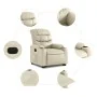 Sillón reclinable elevable eléctrico de cuero sintético crema de , Sillones - Ref: Foro24-3206614, Precio: 357,74 €, Descuent...
