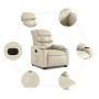 Sillón reclinable elevable eléctrico de cuero sintético crema de , Sillones - Ref: Foro24-3206614, Precio: 326,69 €, Descuent...