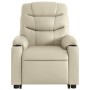 Sillón reclinable elevable eléctrico de cuero sintético crema de , Sillones - Ref: Foro24-3206614, Precio: 326,69 €, Descuent...
