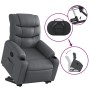 Sillón reclinable elevable eléctrico de cuero sintético gris de , Sillones - Ref: Foro24-3206616, Precio: 325,22 €, Descuento: %