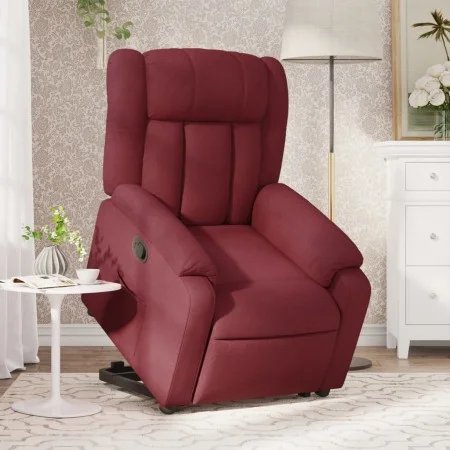 Sillón reclinable elevable tela rojo tinto de , Sillones - Ref: Foro24-3205319, Precio: 304,69 €, Descuento: %