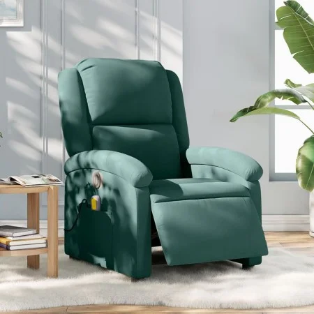 Sillón reclinable de masaje eléctrico terciopelo verde oscuro de , Sillones - Ref: Foro24-3204291, Precio: 252,71 €, Descuent...