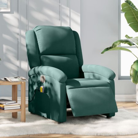 Sillón reclinable de masaje eléctrico terciopelo verde oscuro de , Sillones - Ref: Foro24-3204291, Precio: 248,32 €, Descuent...