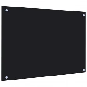Protección salpicaduras cocina vidrio templado negro 70x50 cm de vidaXL, Herramientas y utensilios de cocina - Ref: Foro24-24...