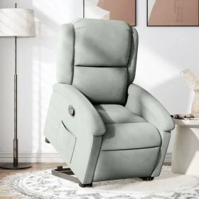 Sillón reclinable elevable terciopelo gris claro de , Sillones - Ref: Foro24-3204300, Precio: 299,27 €, Descuento: %