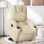 Sillón reclinable elevable de tela color crema de , Sillones - Ref: Foro24-3204377, Precio: 282,69 €, Descuento: %