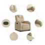 Sillón reclinable elevable de tela color crema de , Sillones - Ref: Foro24-3204377, Precio: 268,43 €, Descuento: %