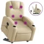 Silla de masaje reclinable de pie de tela color crema de , Sillones - Ref: Foro24-3204389, Precio: 324,11 €, Descuento: %